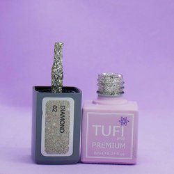 Gel polish TUFI profi PREMIUM Diamond 02 Platinum large sequins 8 ml (0103032) - Фото №4