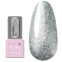 Gel polish TUFI profi PREMIUM Diamond 05 Silver brocade 8 ml (0103036) - Фото №1