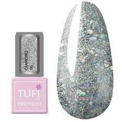 Gel polish TUFI profi PREMIUM Diamond 06 Large silver sequins 8 ml (0103037) - Фото №1