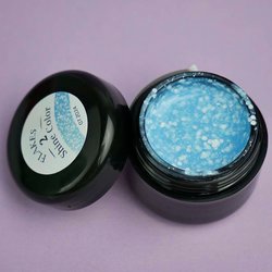 Żel Saga Shine color Flakes №2 niebieski z białymi łatami 5 ml(102353) - Фото №2