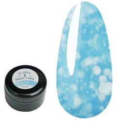 Żel Saga Shine color Flakes №2 niebieski z białymi łatami 5 ml(102353) - Фото №1