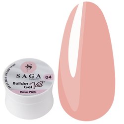 Żel budujący SAGA Builder Gel Veil №4 Rose Pink kremowo-różowy 15 ml (2000994255170) - Фото №1