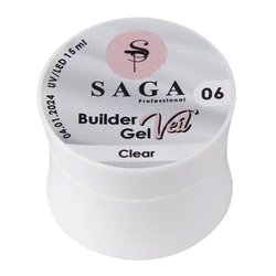 Żel budujący SAGA Builder Gel Veil №6 Clear transparentny 15 ml (2000994255187) - Фото №1