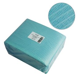 Papierowe podkładki pod manicure TUFI profi PREMIUM jednorazowe laminowane wodoodporne niebieskie 40x32 cm 50 szt (0104201) - Фото №1