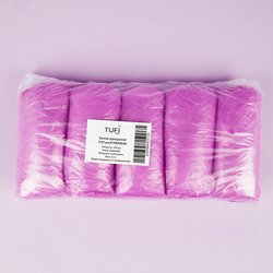 Бахилы TUFI profi PREMIUM одноразовые полиэтилен розовый 3,5 г 100 шт (0104184) - Фото №2