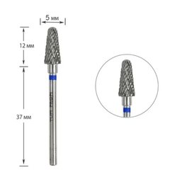 Cutter for manicure TUFI profi PREMIUM carbide cone hemispherical end 194 190 040 blue cut - Фото №1