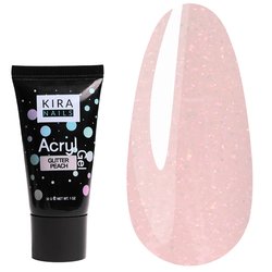 Kira Nails Acryl Gel Glitter Peach 30 g (678718) - Фото №1