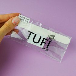 Disposable set TUFI profi  PREMIUM nail file 120/150 and buff 120/120 white (0102944) - Фото №4