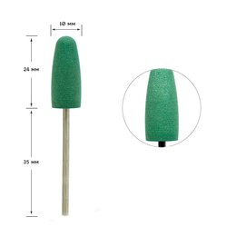 Silicone polisher TUFI profi PREMIUM rounded cone, medium grade, green - Фото №1