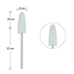 Silicone polisher TUFI profi PREMIUM rounded cone, medium grade, gray - Фото №1
