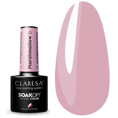 Лак гибридный Claresa MARSHMALLOW 6 пастельно-розовый, 5г