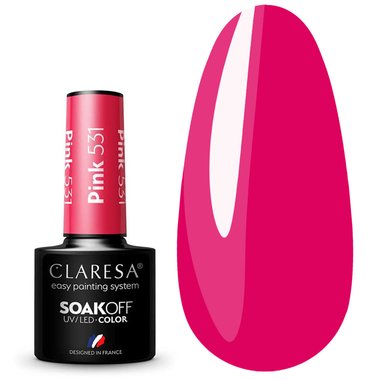 Lakier hybrydowy Claresa PINK 531 jasna wiśnia, 5 ml