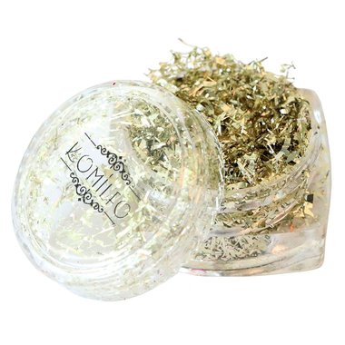 Стружка для декора ногтей Komilfo Foil Stripes №09 Champagne Silver (0,2 г) - Фото №3