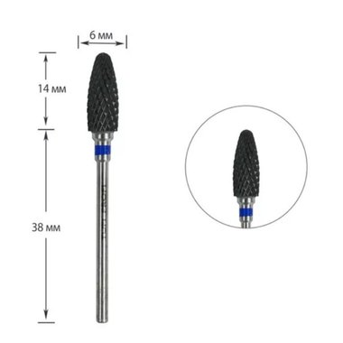 Frez do paznokci TUFI profi PREMIUM ceramic corn 6410501 blue notch - Фото №1