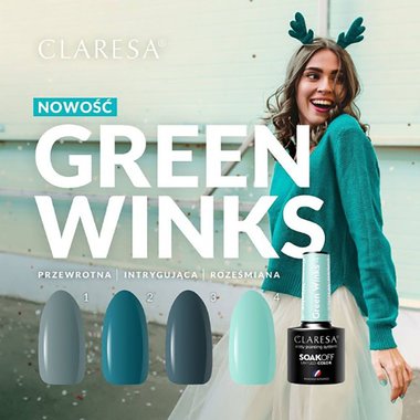 Claresa GREEN WINKS 1 серый гибридный лак 5 г - Фото №3