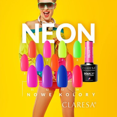 Лак гибридный Claresa NEON 9 оранжевый 5 г - Фото №4