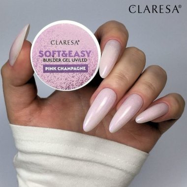 Гель для наращивания Claresa SOFT&EASY BUILDER GEL PINK CHAMPAGNE 45г - Фото №3
