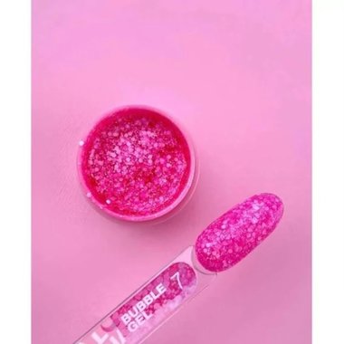 Żel do przedłużania LUNA Bubble №7 karmazynowy z drobinkami 5 ml - Фото №3