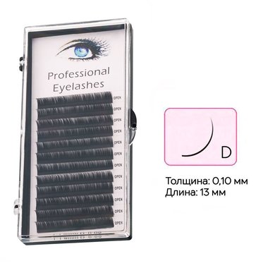 Jedwabne Rzęsy Aba Group Norki Mink 0,10 o długości 13 mm Profil D czarne w pudełku