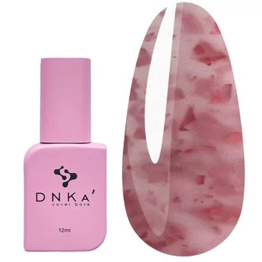 База DNKa Cover  Base №010A розовый с кусочками ярко-розовой потальи 12 мл