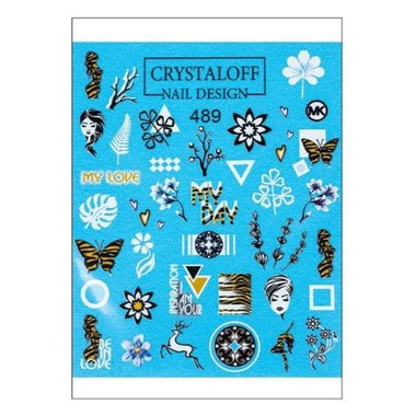 Naklejki wodne Crystaloff slider Nail Design 489 abstrakcja