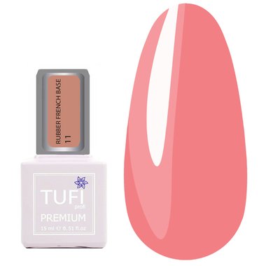 Baza hybrydowa TUFI profi PREMIUM Rubber French Base 011 Dojrzała morela 15 ml - Фото №1