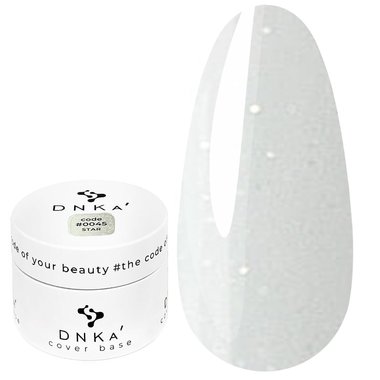 База для ногтей DNKa Cover Base №0045 Star молочный с блестками опал 30 мл (DNKA0045-30) - Фото №1