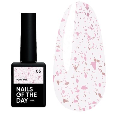 Baza hybrydowa NAILSOFTHEDAY Potal №05 mleczny z różowym potalem 10 ml - Фото №1
