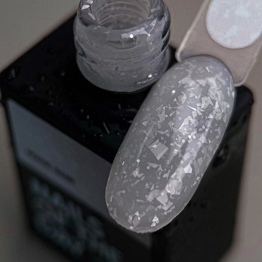 Base NAILSOFTHEDAY Potal №14 milky with silver leaf 10 ml - Фото №2