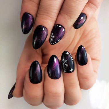 Manicure kocie oko (zimowy)