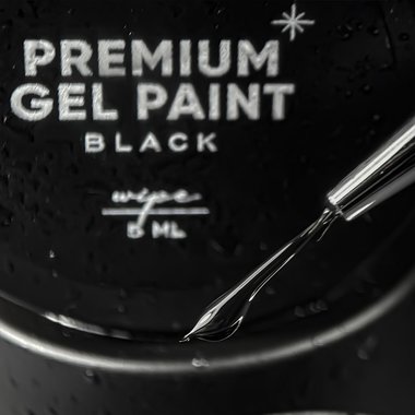 Farba żelowa NAILSOFTHEDAY Premium gel paint Black wipe, 5 ml - Фото №2
