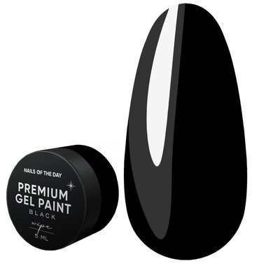 Farba żelowa NAILSOFTHEDAY Premium gel paint Black wipe, 5 ml - Фото №1