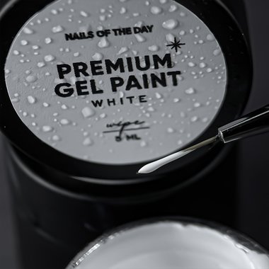 Farba żelowa NAILSOFTHEDAY Premium gel paint White wipe, 5 ml - Фото №2