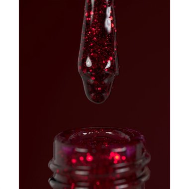 Lakier hybrydowy DARK New collection 111 czerwony z brokatem 10 ml - Фото №3