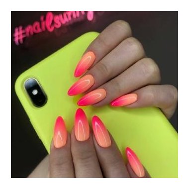 Neon manicure (Pink long nails)