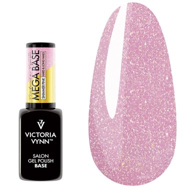 Строительная гибридная база Victoria Vynn MEGA BASE Shimmer Pink 8 мл - Фото №1