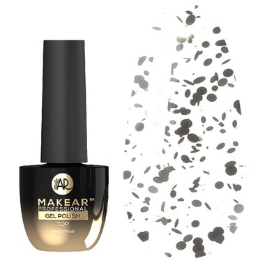 Топ для ногтей MAKEAR Top Black Dot без липкого слоя 8 мл - Фото №1