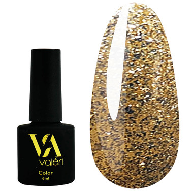 Gel polish VALERI Color № 109 gold with micro-shine 6 ml (VA109) - Фото №1