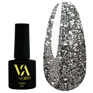 Gel polish VALERI Color № 110 silver with silver microshine 6 ml (VA110) - Фото №1