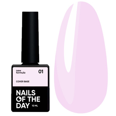 База для ногтей NAILSOFTHEDAY Cover NEW Formula № 01 нежно-розовый 10 мл - Фото №1