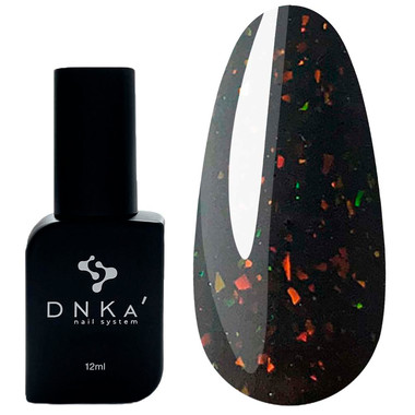 Baza hybrydowa DNKa Cover #0096 Black Dress czarna z płatkami 12 ml (DNKA0096) - Фото №1