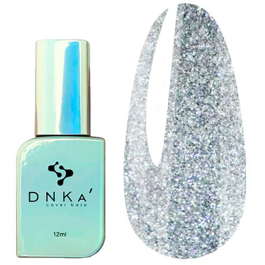 Baza hybrydowa DNKa Cover #0097 Disco Ball srebro z płatkami 12 ml (DNKA0097) - Фото №1