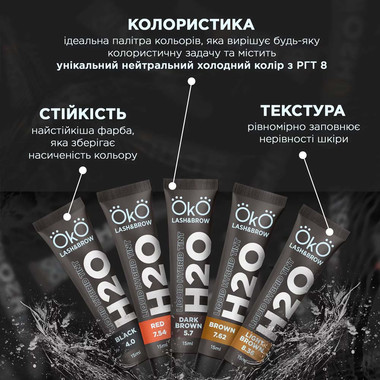 Краска OKO для бровей и ресниц Liquid Hybrid Tint H20 LIGHT BROWN 8.36 15 мл (TINT-LB) - Фото №3