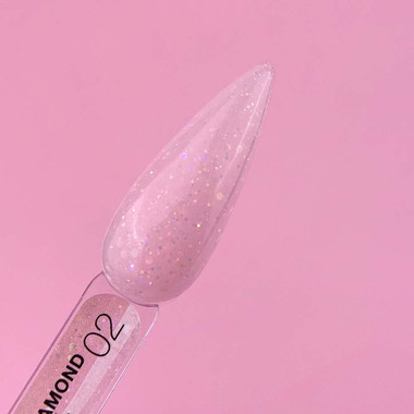 Гель LUNA для наращивания Diamond Gel №2 пастельно-розовый с блестками 15 мл (323-2355-0461) - Фото №3