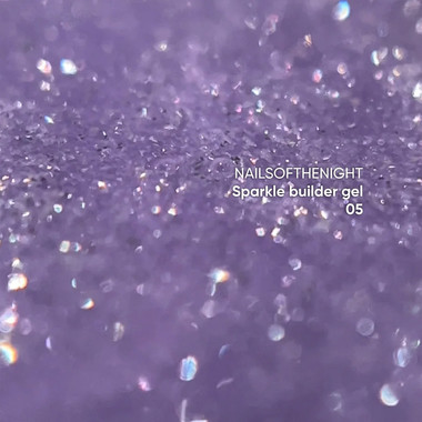 Гель NAILSOFTHENIGHT Sparkle Builder gel 05 лиловый светоотражающий 15 мл - Фото №2