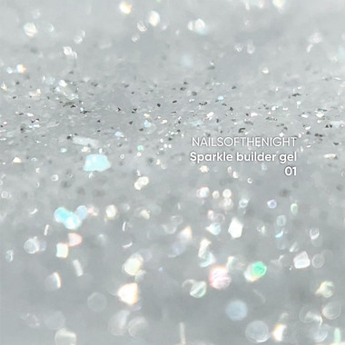 Żel budujący NAILSOFTHENIGHT Sparkle Builder gel 01 srebrny odblaskowy 15 ml - Фото №2