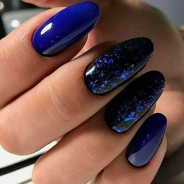 Winter manicure 2024 (Sapphire blue)