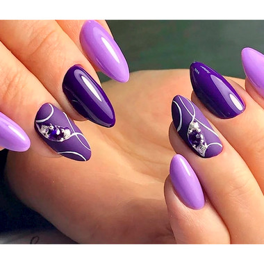 Jesienny manicure 2024 (Fioletowe Odcienie)