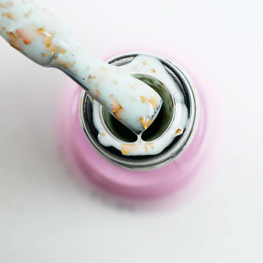 Baza hybrydowa Toki-Toki Potal 011 pastelowy błękit ze złotymi listkami 5 ml - Фото №2