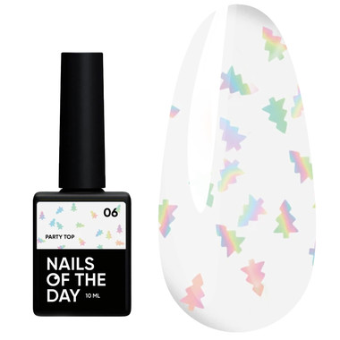 Топ NAILSOFTHEDAY Party top 06 с голографическими елками 10 мл - Фото №1